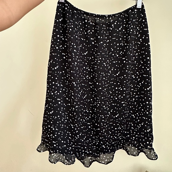 vintage midi skirt in black with white polka dots in S - Picture 1 of 3